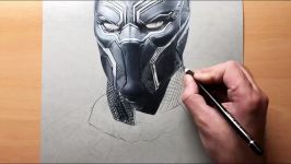 Drawing Black Panther  Marvel  Time lapse  Artology