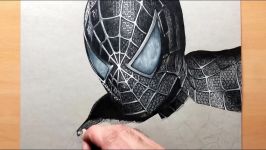 Drawing Spider Man Symbiote Suit  Black Suited Spiderman  Marvel  Time lapse