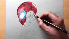 Drawing Iron Spider Man  Iron Suit  Marvel  Time lapse  Artology