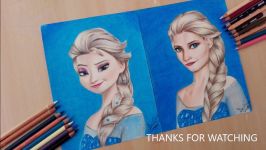 Drawing Elsa Frozen in real life and in Disney