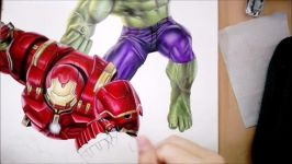 Speed drawing Hulk vs Hulkbuster  The Avengers