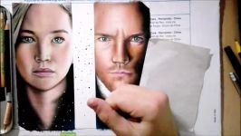 Drawing Jennifer Lawrence and Chris Pratt from Passengers