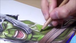 Drawing Thor vs Hulk from Thor Ragnarock