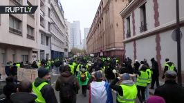 Merci RT Yellow Vest protesters chant Thank you RT during rally in Paris