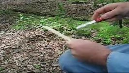 Carving a net Needle with Dave McIntyre Wilderness ALONE show Season 2 winner