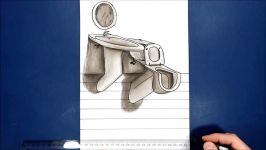 How to Draw a 3D WC Trick Art  Optical Illusion