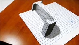 Draw a Letter J on Line Paper  3D Trick Art