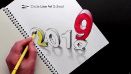 Happy New Year 2019 Drawing 2019 3D Numbers Trick Art