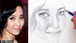 How to Draw a Pretty Face with Pencil  Li Bing Bing