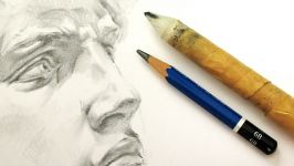 Drawing the Face of David with Pencil and Blending Stump