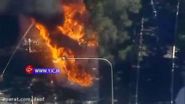 مهار آتش سوزی در یک تانکر بنزین توسط آتش نشانان