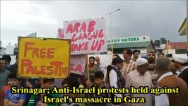 Anti Israel protests held in Srinagar Kashmir against Israels massacre in Gaza