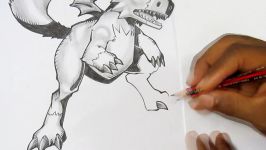 Drawing Dorumon from Digimon Anime  Pencil