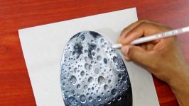 How to Draw a Floating 3D Moon  3D Art on Paper