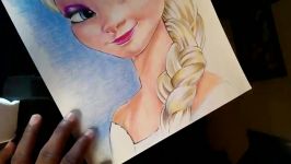 Speed Drawing Elsa  Frozen Movie  Traditional Colored Pencils