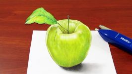 How to Draw a Realistic 3D Apple  Time Lapse