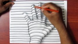 How to Draw a 3D Hand with Lines on Paper  Easy Trick Art