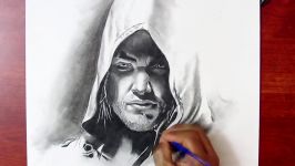 Drawing Edward Kenway from Assassins Creed  Charcoal