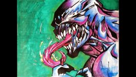 Quick Sketch Venom Spiderman  Watercolor and Colored pencils