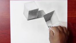 Amazing Optical Illusion  How to Draw a 3D Cube and Hole  3D trick Art