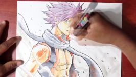 Drawing Natsu Dragneel  Fairy Tail  Watercolor