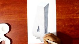 3D Trick Art Drawing the Number 4 3D  Easy Drawing for Kids