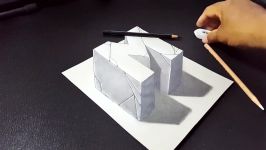 How to Draw Stone 3D Capital Letter M  3D Trick Art