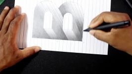Easy Drawing How to Draw 3D Hole Letter B on Line Paper  3D Trick Art