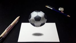 How to Draw 3D Floating Soccer Ball Football  Amazin 3D Art