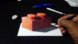 How to Draw 3D Lego Brick  Lego Piece  Easy Trick Art