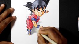 Drawing Goku Dragon Ball 3D  Anime Drawing for Kids