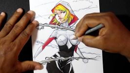 Drawing Spider Gwen  Marvel Comics  Fan Art  Kids Drawing