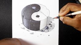 How to Draw 3D Stone Yin Yang  Easy Drawing
