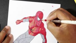 Drawing Amazing Spider man in the Air  Marvel Drawing for Kids