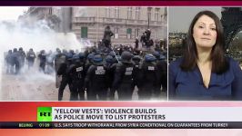 درگیری ها در تظاهرات جلیقه زردها زنان نیز شرکت می کنند