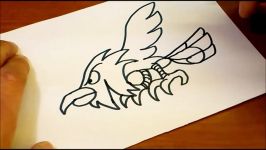 How to turn words EAGLE into a Cartoon  Lets Learn drawing art on paper