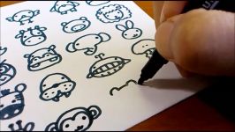 How to draw 30 animals cute doodle  kawaii easy doodle for kids