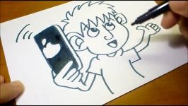 How to turn words PHONE into a Cartoon  Lets Learn drawing art