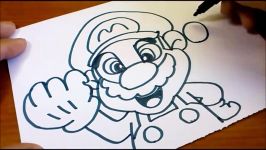 How to turn words MARIO into a Cartoon  Doodle art on paper for kids