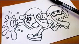 How to turn words Splatoon into a Cartoon  Doodle art on paper for kids