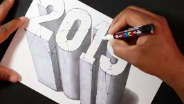 How to Draw 3D Happy New Year 2019