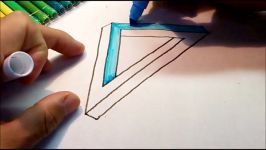 How To Draw The Impossible Penrose Triangle for kids  Optical Illusion