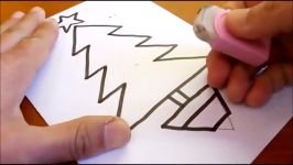 Very Easy  How to Draw a Christmas tree  Easy and Cute art on paper for kids