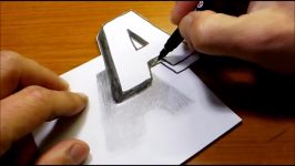 Very Easy How To Drawing 3D Floating Letter A  Trick Art on Line Paper
