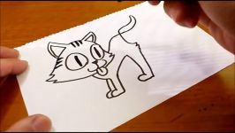 Very Easy How to turn words CAT into a Cartoon  art on paper for kids