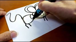 Very Easy How to turn words RAT into a Cartoon  art on paper for kids