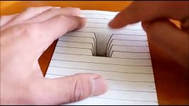 Very Easy How To Drawing 3D Hole  Trick Art on Line Paper