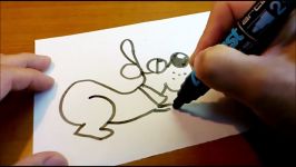 Very Easy How to turn words DOG into a Cartoon  art on paper for kids