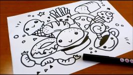 How to draw cute kawaii doodle Foods doodle for kids