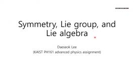 Symmetry Lie groups and Lie algebras